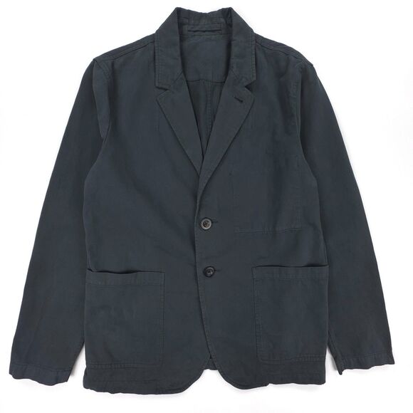 MR P. Garment Dyed Organic Cotton Twill Blazer Steel Blue Tailored Quiet Luxury - Picture 8 of 12